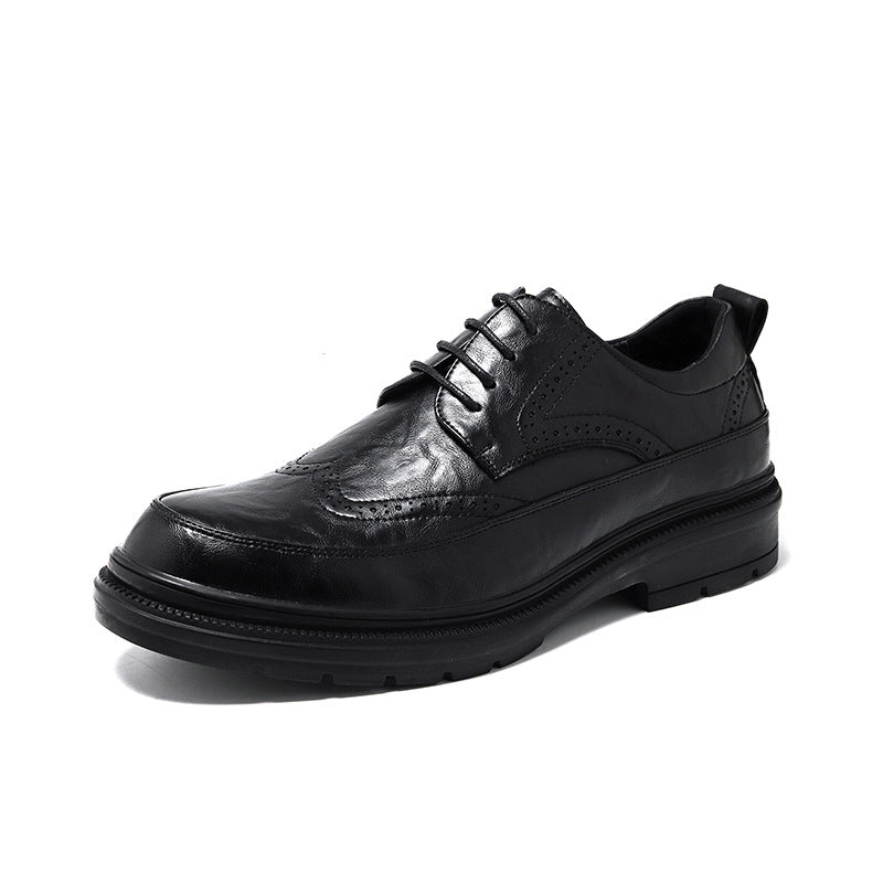 Men's Brown Formal Business British Wedding Leather Shoes