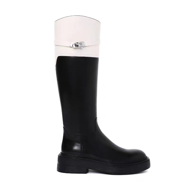 Women's Version Round Toe Lock Chunky High Boots