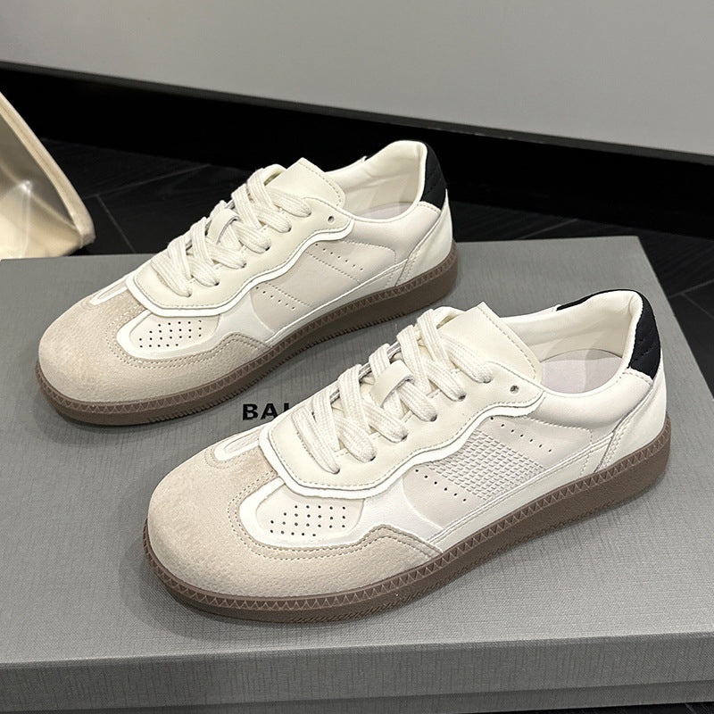 Women's Training Breathable White Round Toe Lace Casual Shoes