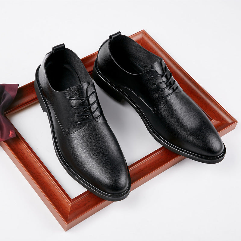 Men's Increasing Insole Formal Business Green Comfortable Soft Leather Shoes