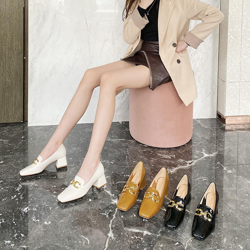 Women's Square Toe Pumps Spring Korean Style Casual Shoes