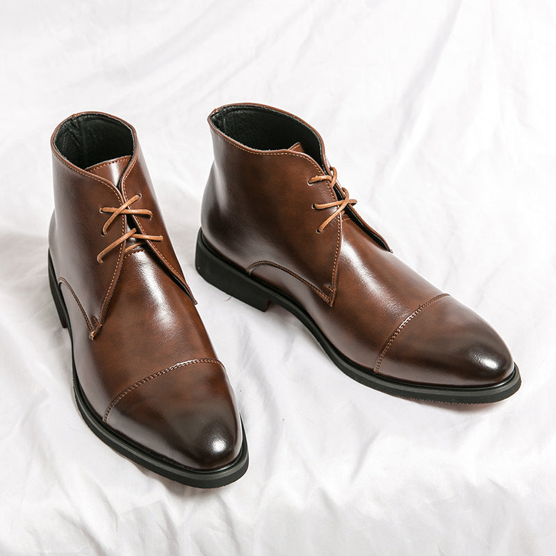 Men's Size Pointed Business Formal Wear British Boots