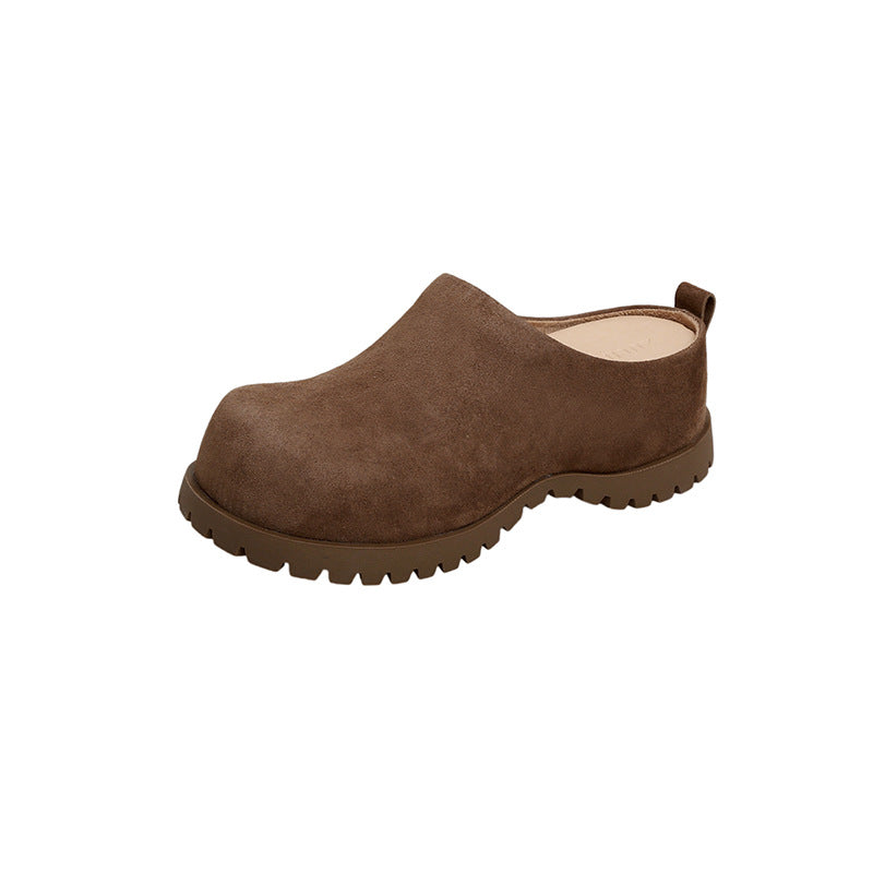 Retro All-inclusive Thick Bottom Female Slip-on Lofter Height Casual Shoes