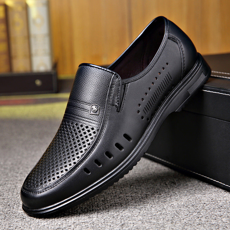 Men's Plus Size Dad Hole Genuine Summer Sandals