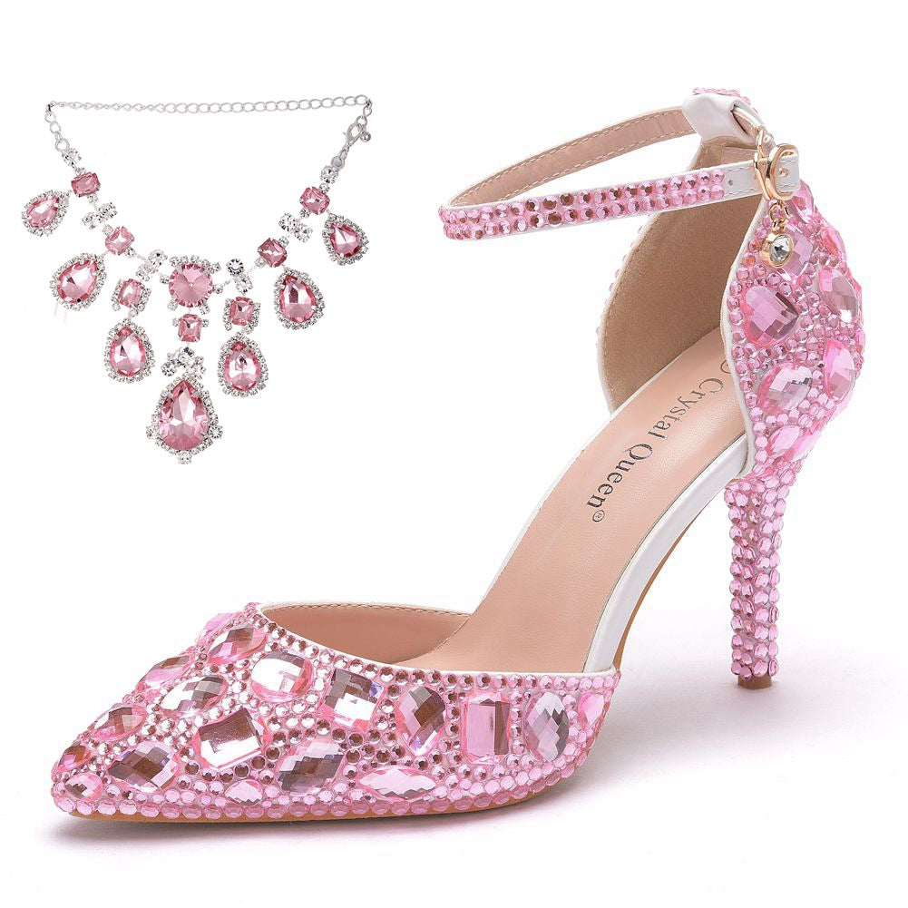 Plus Size Tassel Rhinestone Wedding Stiletto Sandals