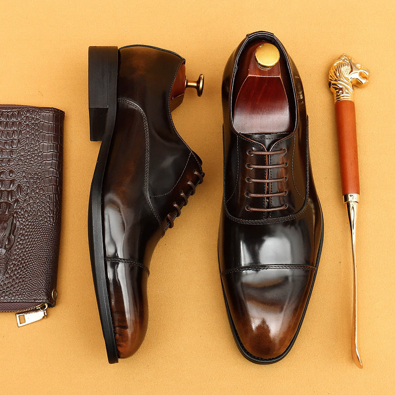 Men's Formal Wear Business Genuine Pointed Oxford Leather Shoes