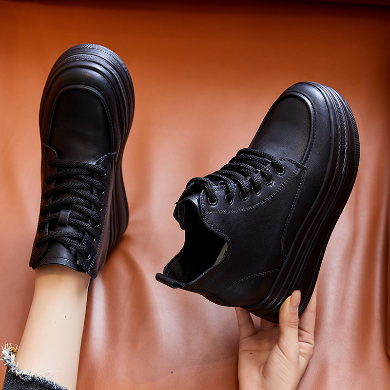 Women's Height Increasing Insole British Style Platform Men's Shoes
