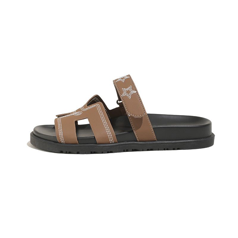 Women's Second Uncle Color Velcro Thick Bottom Sandals