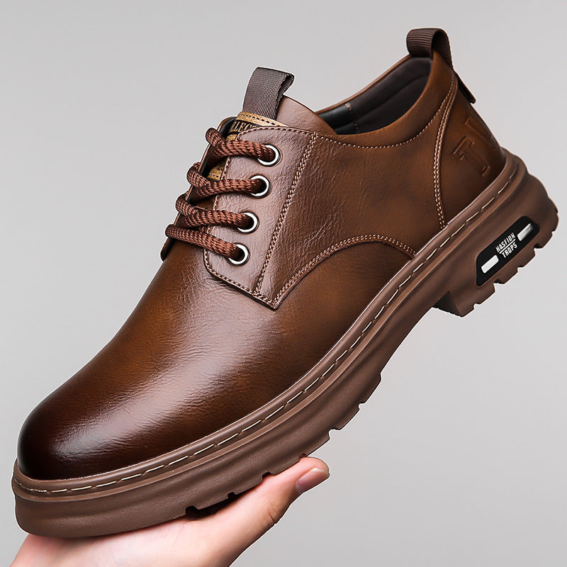 Men's Autumn Manual Stitching Business Retro Big Leather Shoes