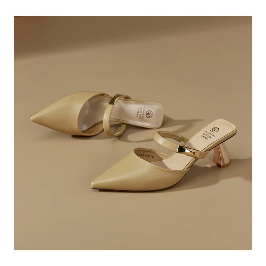 Cap Semi Slip-on Summer French Style Temperament Heels