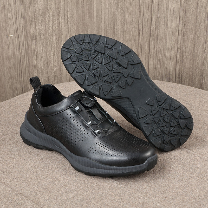 Men's Summer Genuine Cowhide First Layer Hollow Casual Shoes