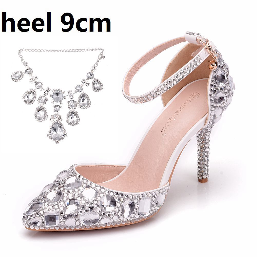 Plus Size Tassel Rhinestone Wedding Stiletto Sandals