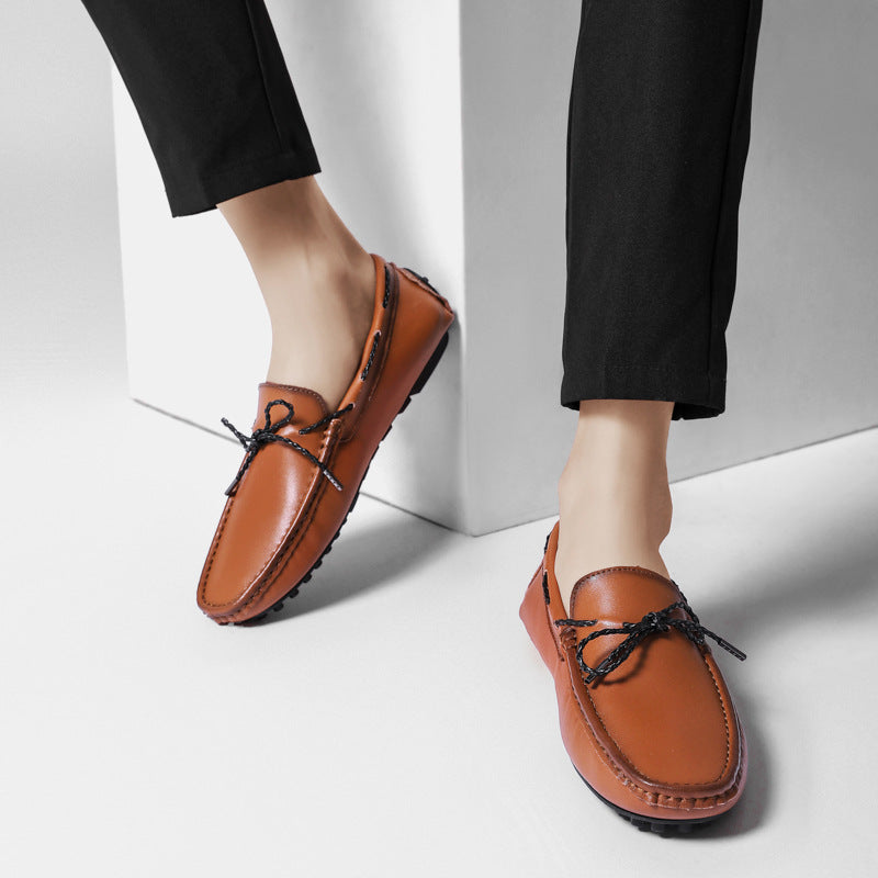 Men's Spring Plus Size Fashionable Trendy Slip-on Leather Shoes
