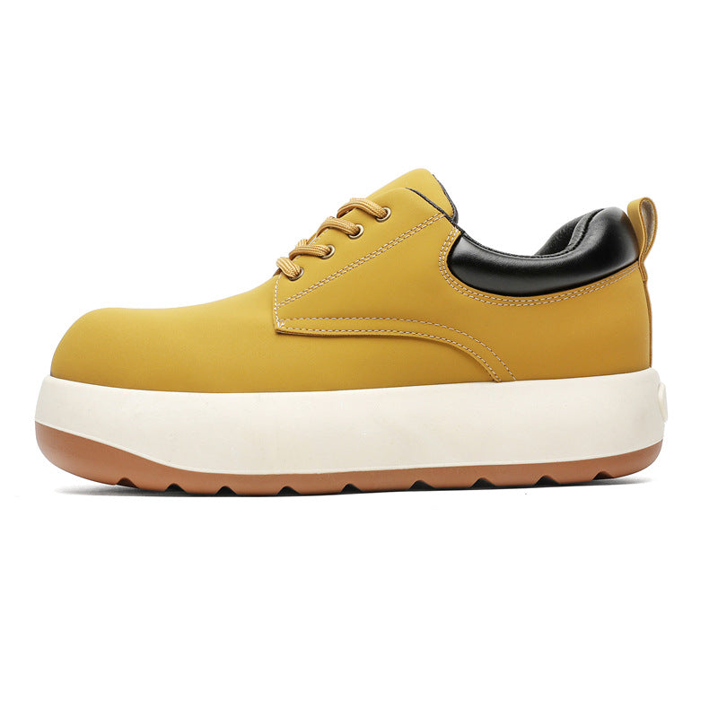 Men's Q Version Big Head Derby Rhubarb Leather Shoes