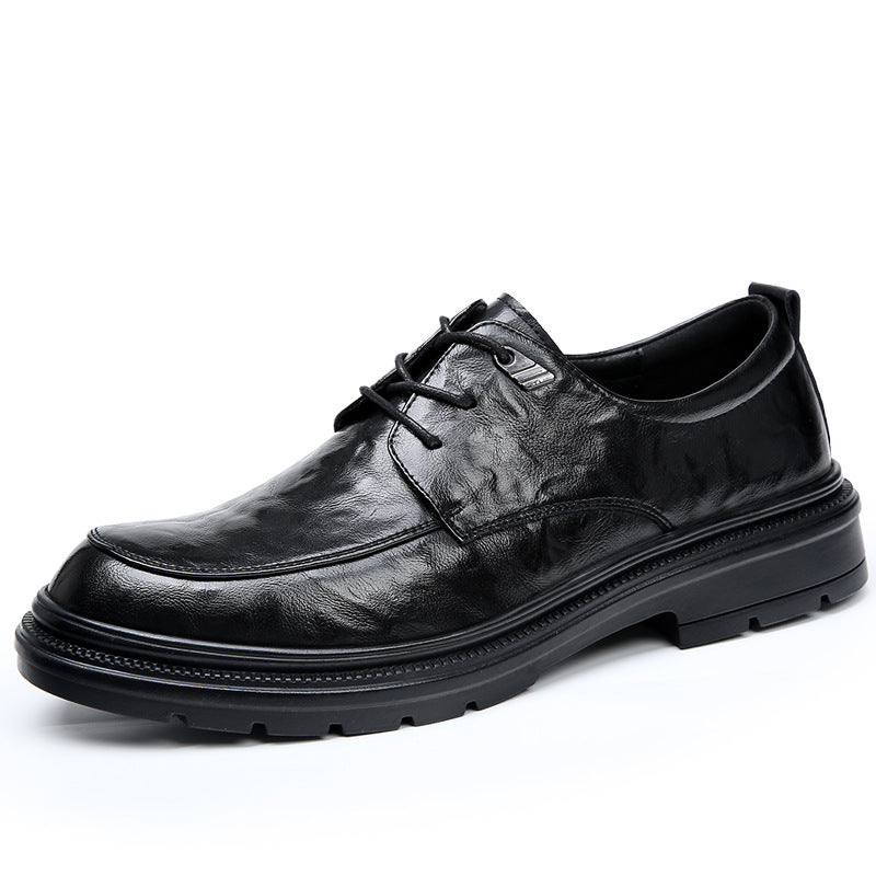 Men's Spring Pure Business Formal Wear Breathable Leather Shoes