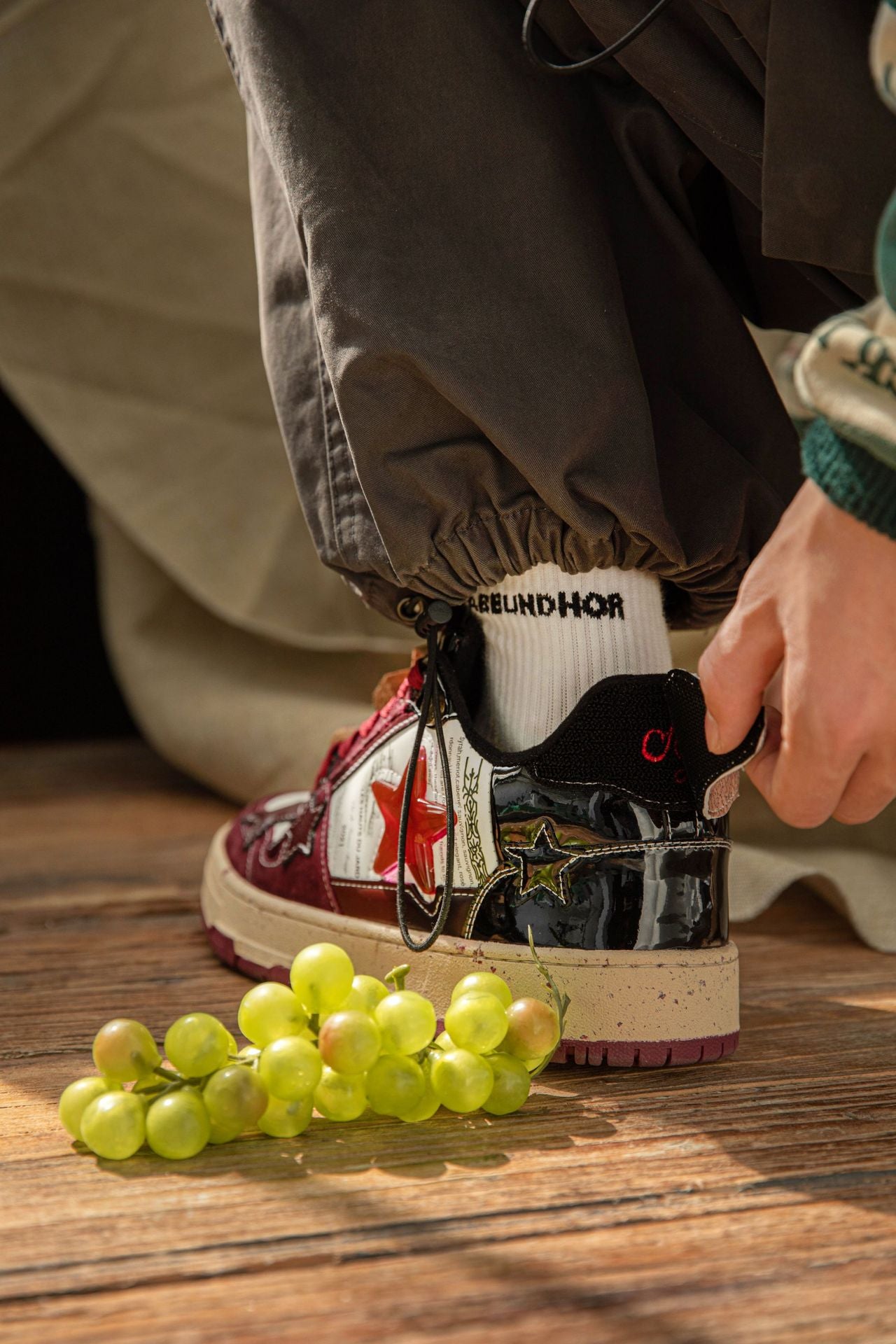Red Wine Platform Star Retro National Sneakers