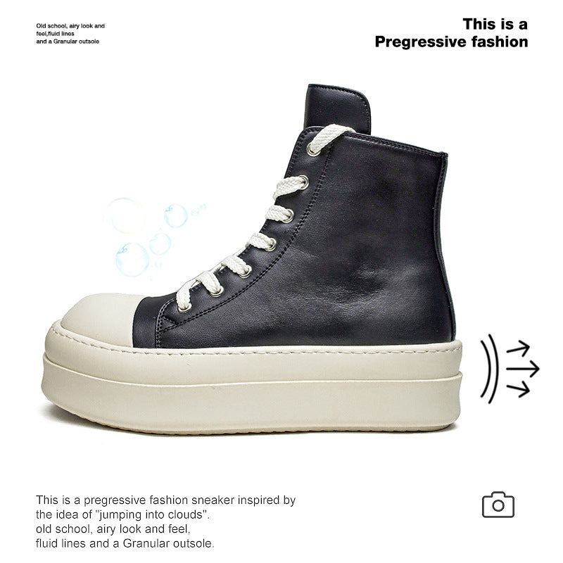 Women's Thick Bottom Korean Style Niche Lovers Side Zipper Sneakers