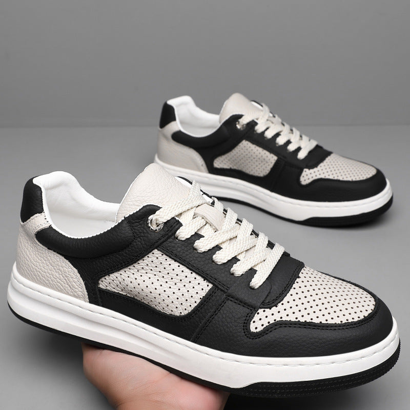 Men's Top Layer Cowhide Breathable Summer Trendy Men's Board Shoes