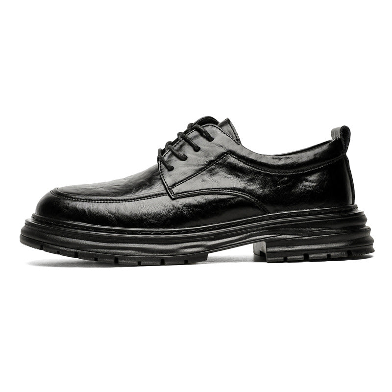 Men's Soft British Style Business Formal Wear Derby Bridegroom Large Men's Casual Leather Shoes