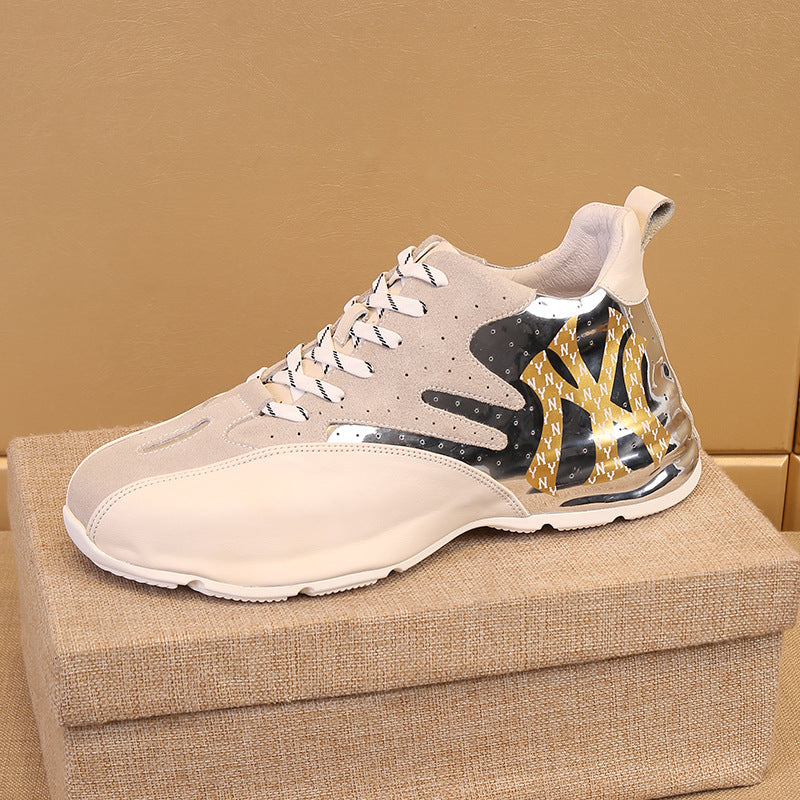 Men's Fashion Trendy Hidden White Dad Platform Leather Shoes