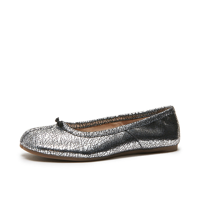 Women's Pumps Genuine Sheepskin Low-cut Green Ballet Casual Shoes
