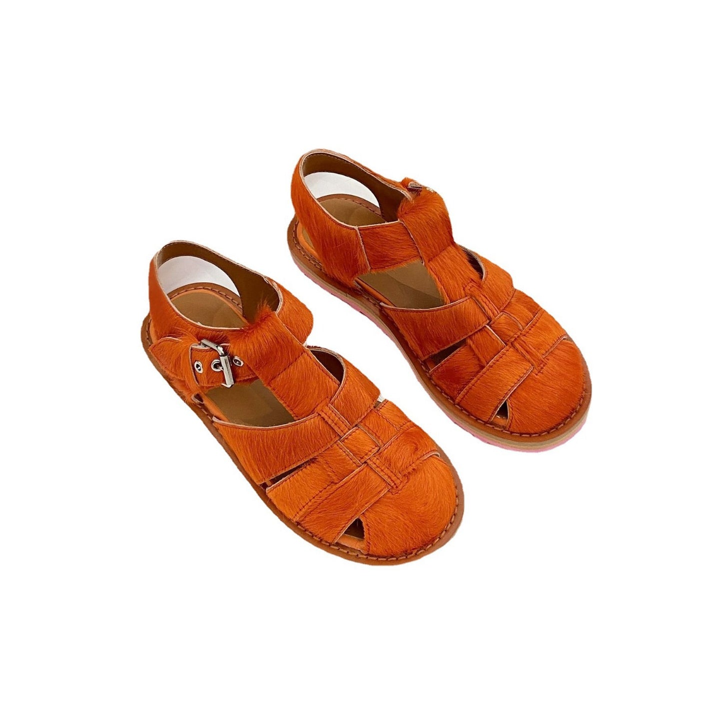 Women's Closed Toe Retro Flat Bottom Fisherman Sandals