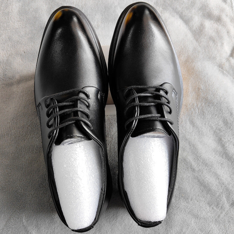 Men's Pointed Toe Business Formal British Black Leather Shoes