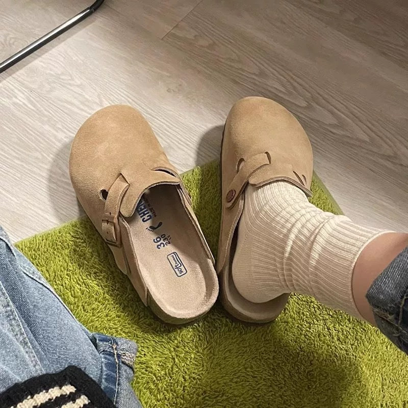 Women's Thick Bottom Half Couple Lazy Vintage Slippers