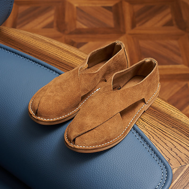 Men's Summer Cowhide Suede Handmade Roman Comfortable Sandals