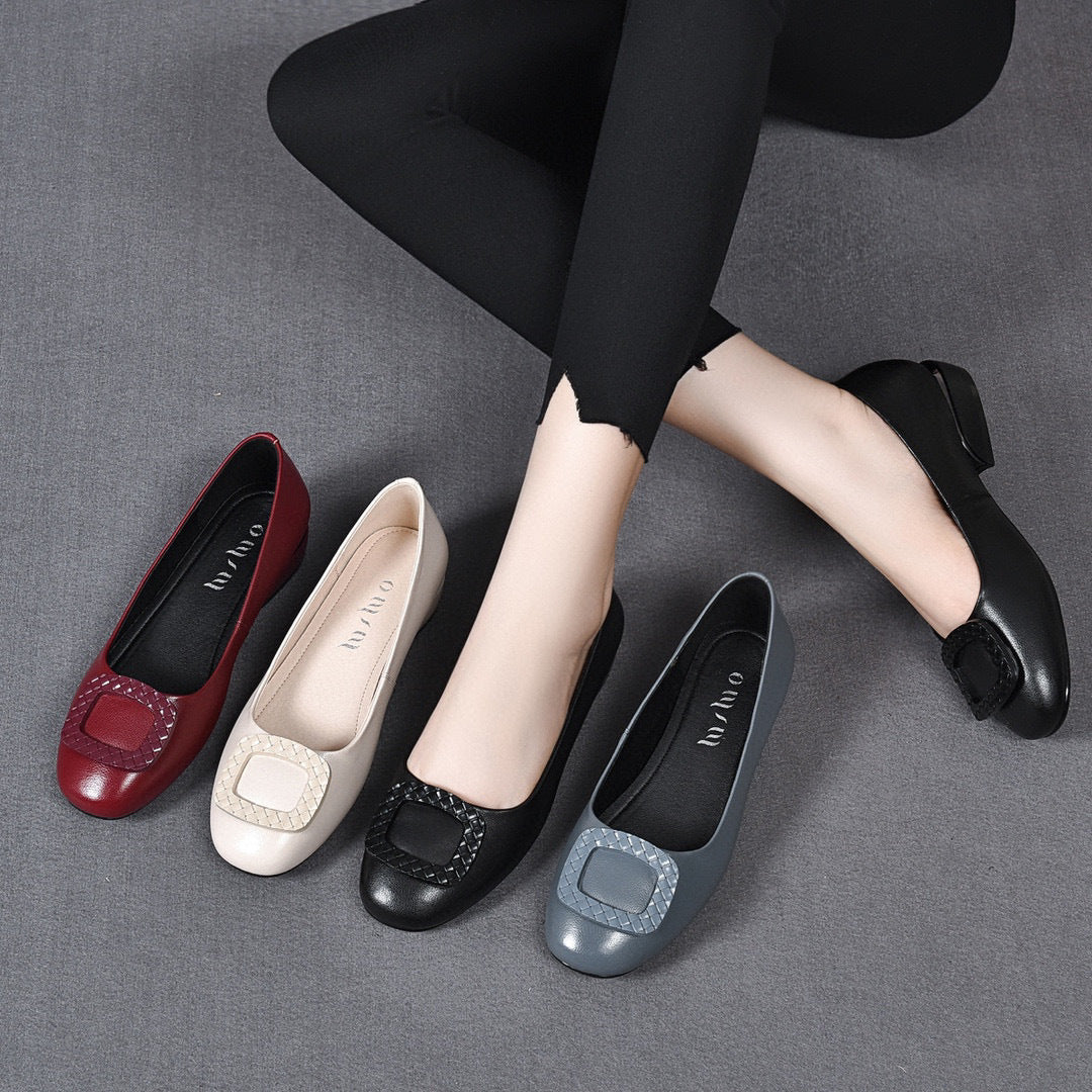 Women's Flat Pumps Round Toe Shallow Mouth Casual Shoes