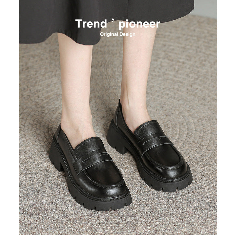 Women's Platform Simple Soft College British Style Loafers
