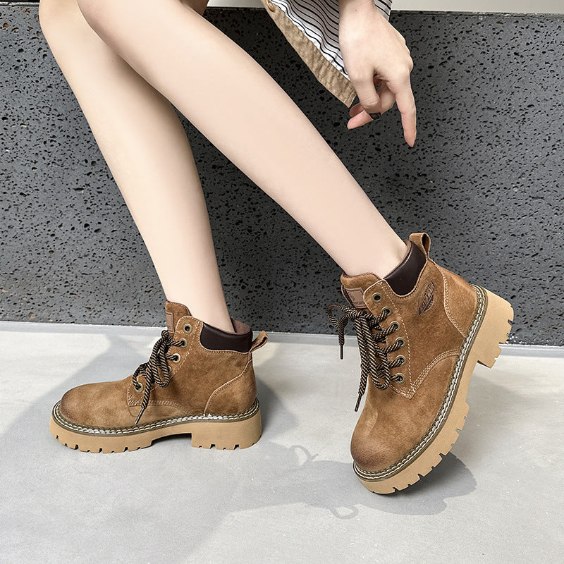 Women's Fleece-lined Warm Outdoor Mountaineering Martin Retro Boots