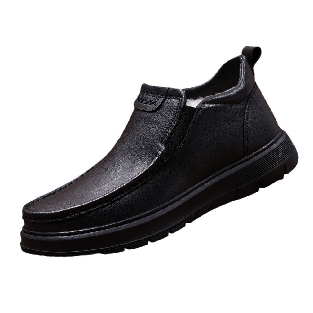 Men's First Layer Cowhide Winter Comfortable Warm Wool Men's Shoes