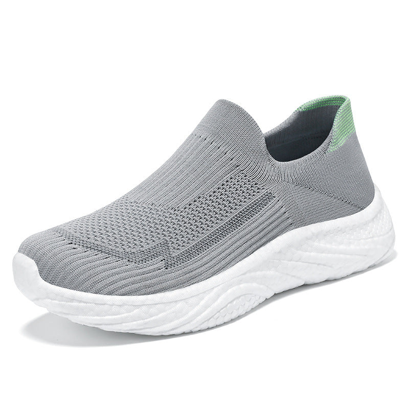 Women's & Men's Autumn Flying Woven Polyurethane Lightweight Slip-on Casual Shoes