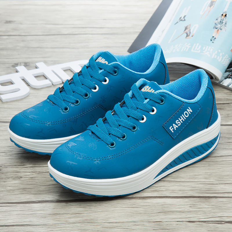 Women's Round Toe Sports Pumps Front Increased Casual Shoes