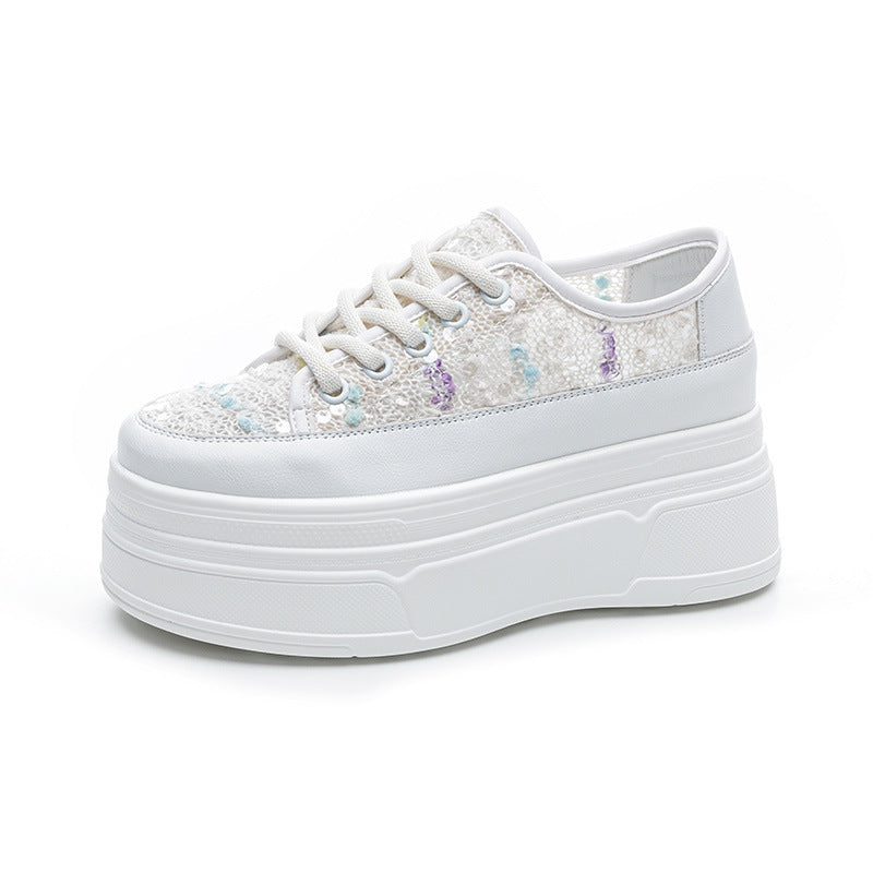 Women's Platform Small Height Increased Round Toe Casual Shoes
