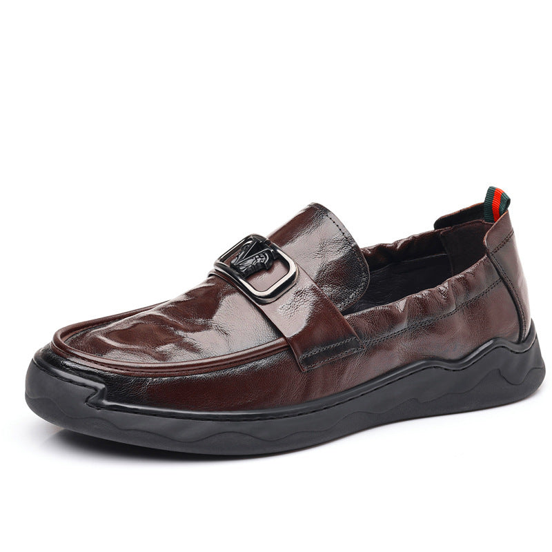 Men's Sheepskin Summer Soft Genuine Surface Slip-on Loafers
