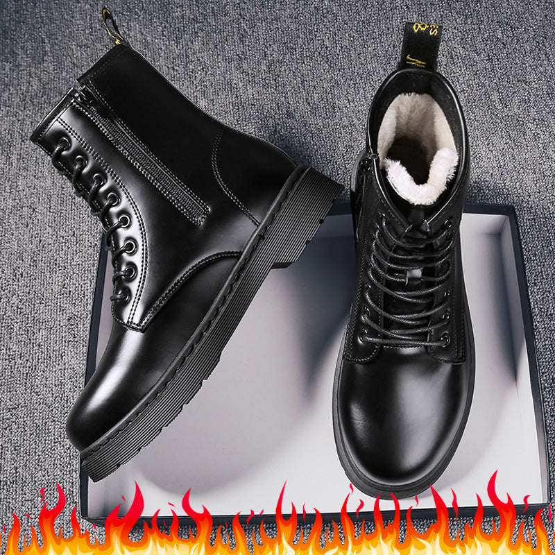 Men's Martin Zipper Machine Round Toe Trendy Boots