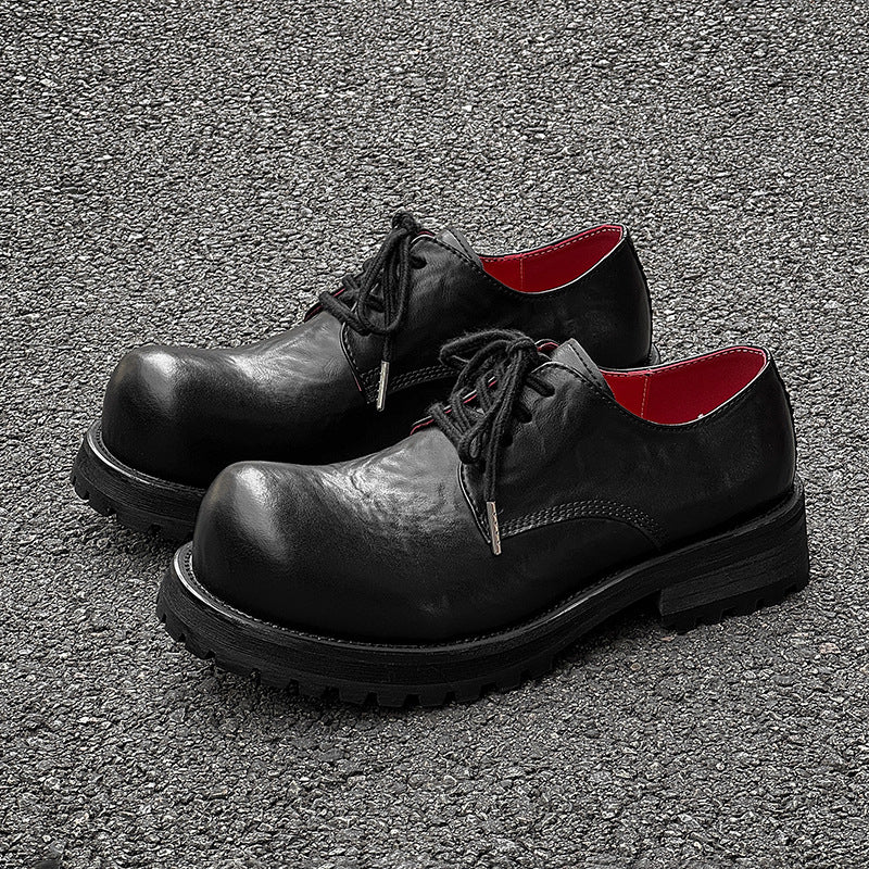 Men's Young High-grade Heightened Design Sense Niche British Leather Shoes