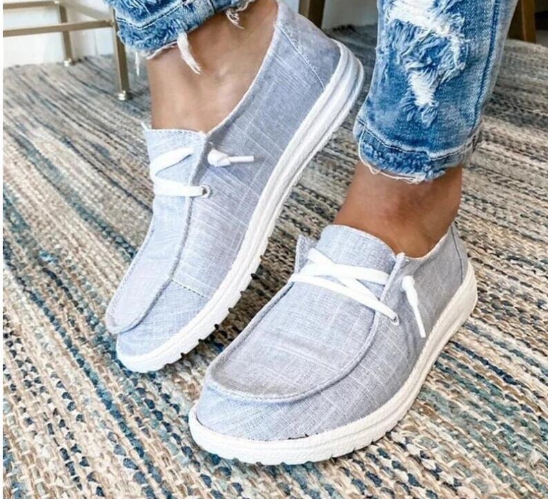 Women's Large Size Flat Bottom Pumps Cloth Surface Casual Shoes