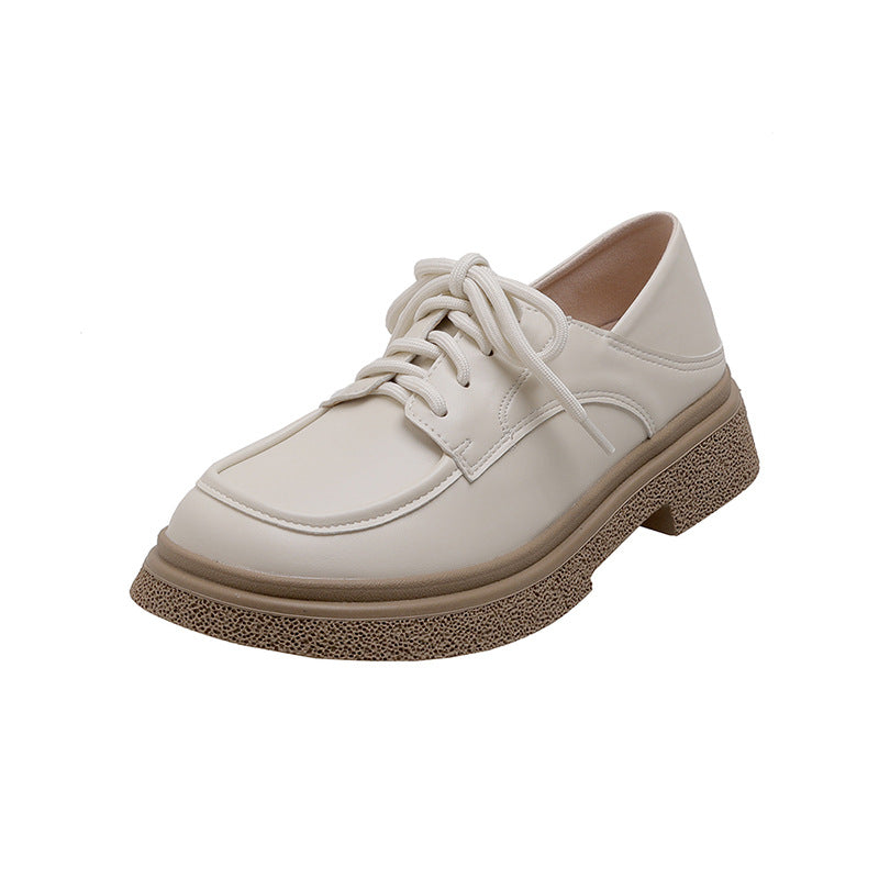 Women's Love Cotton Linen Spring Authentic British Leather Shoes