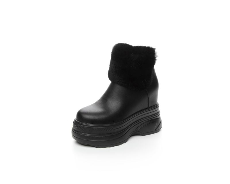 Lifted Type Side Zipper Little Princess Patent Boots