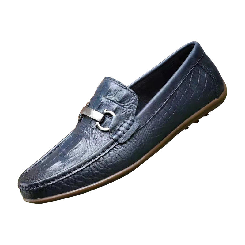 Men's Summer Breathable Genuine Slip-on Pumps Retro Casual Shoes