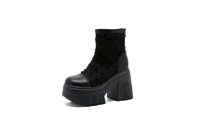 Mesh Muffin Bottom Little Princess Skinny Heels