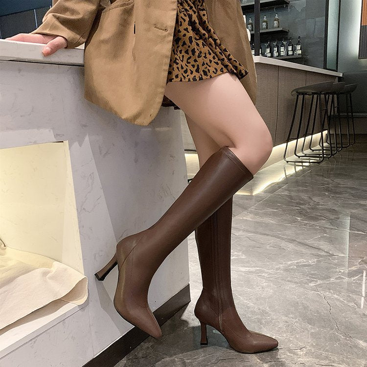 Female Pointed Toe High Riding Classy Stilettos Slimming Boots