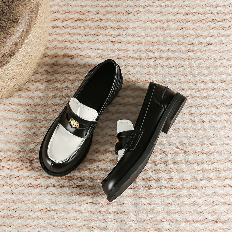 Women's Gold Buckle Pumps Chunky Platform Small Casual Shoes