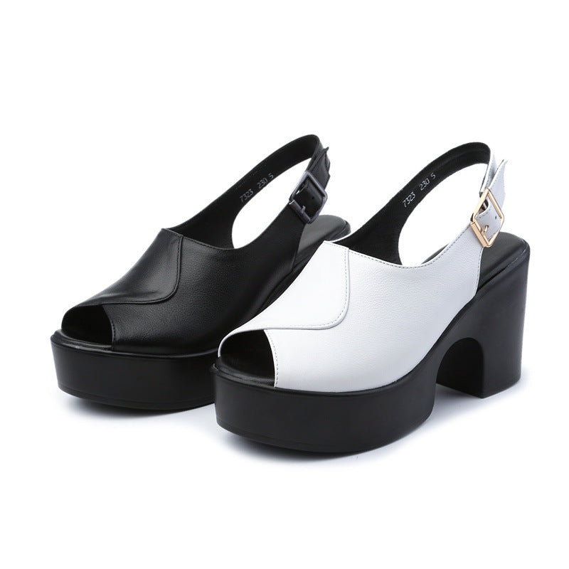 Women's Peep Toe Waterproof Platform Fashion Wedge Sandals
