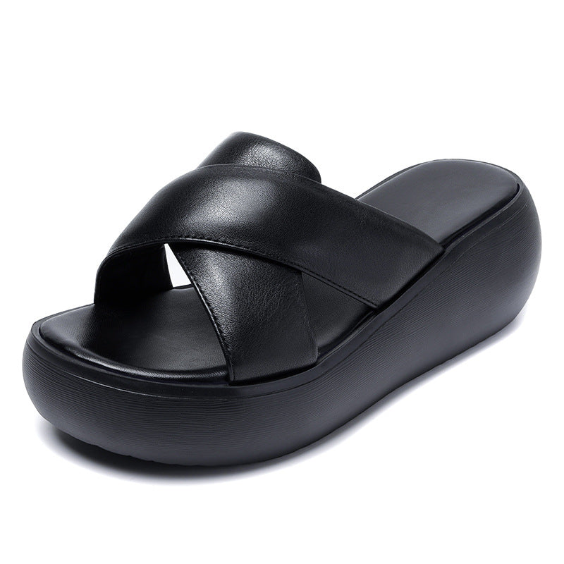 Women's Summer Genuine Thick-soled Flip-flops Simple First Slippers