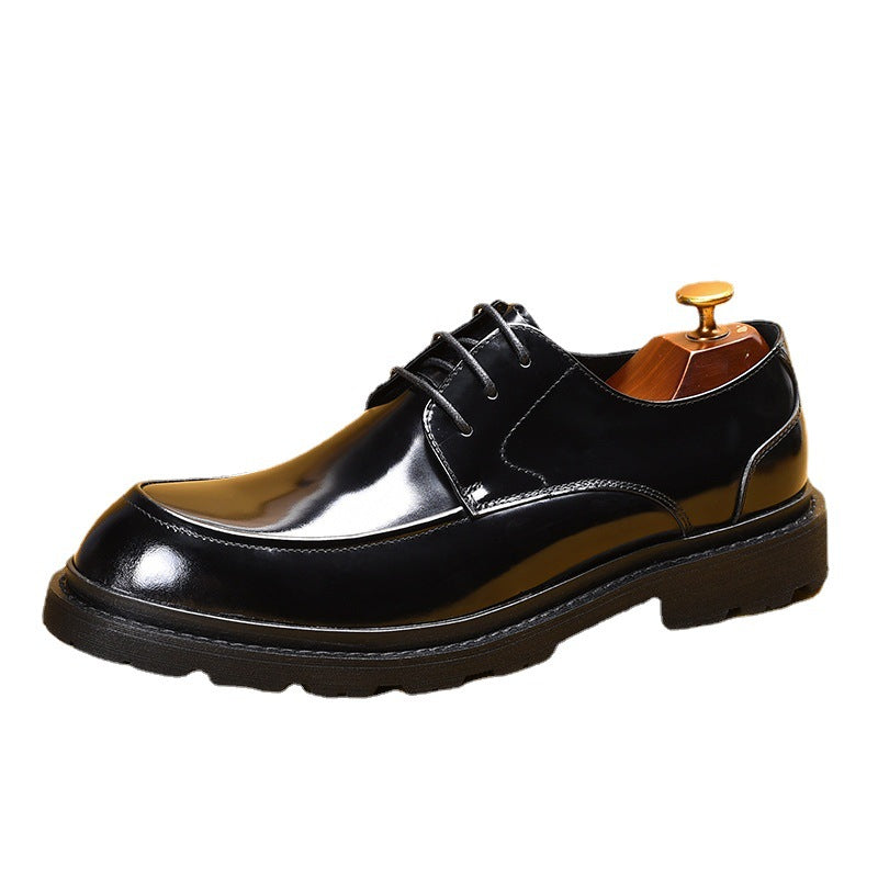Men's British Business Formal Wear Genuine Big Leather Shoes