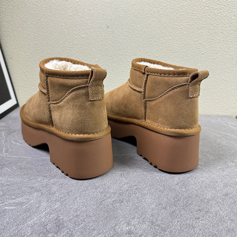 Women's Winter Thick Fleece Warm Genuine Fluffy Snow Boots